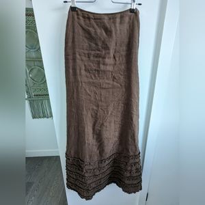 Brown Grunge/Fairy Ruched Maxi Skirt
